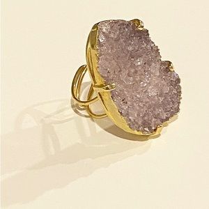 Adjustable Amethyst and Gold Ring